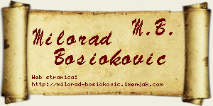 Milorad Bosioković vizit kartica